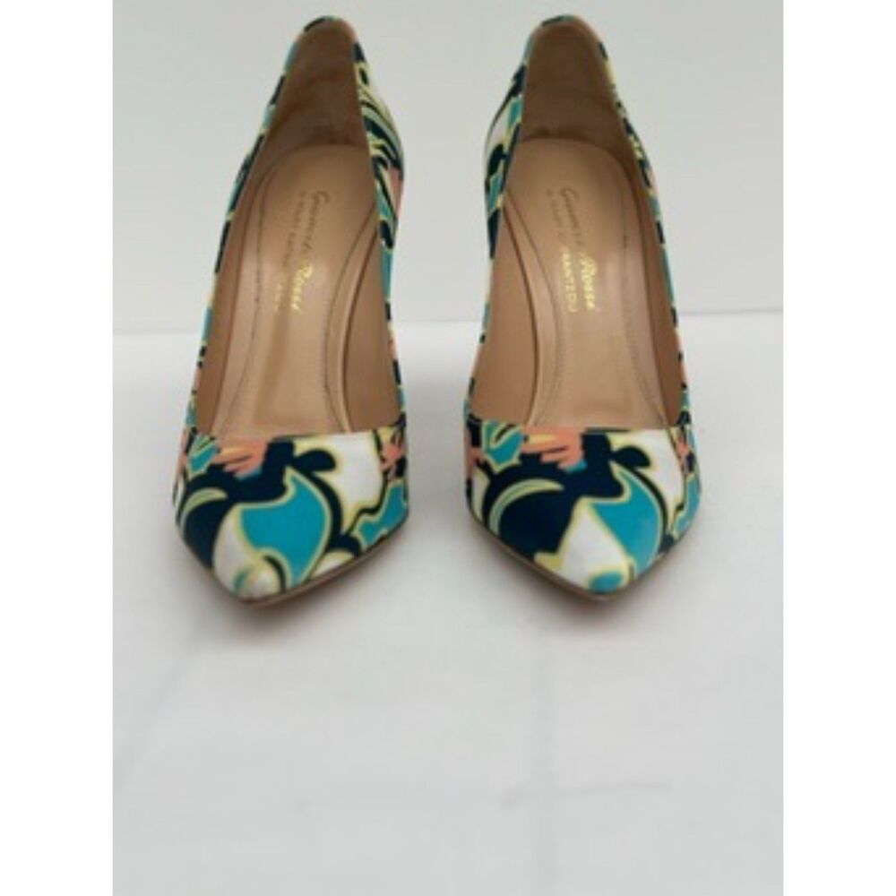 Gianvito Rossi Multicolor Abstract Print Stiletto Pumps Sz 38.5